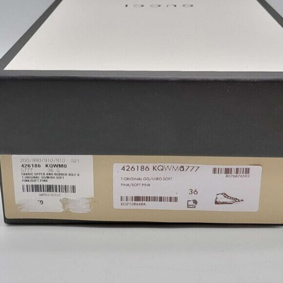 Gucci GG Miro Soft Pink & White Sneaker Shoes 380-030322 - Picture 8 of 8